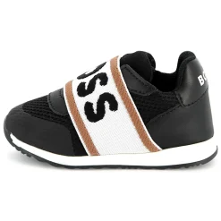 Leather and mesh trainers
