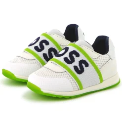 Leather and mesh trainers