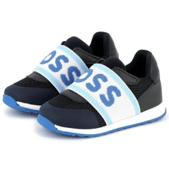 Leather and mesh trainers