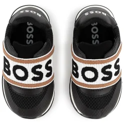Leather and mesh trainers