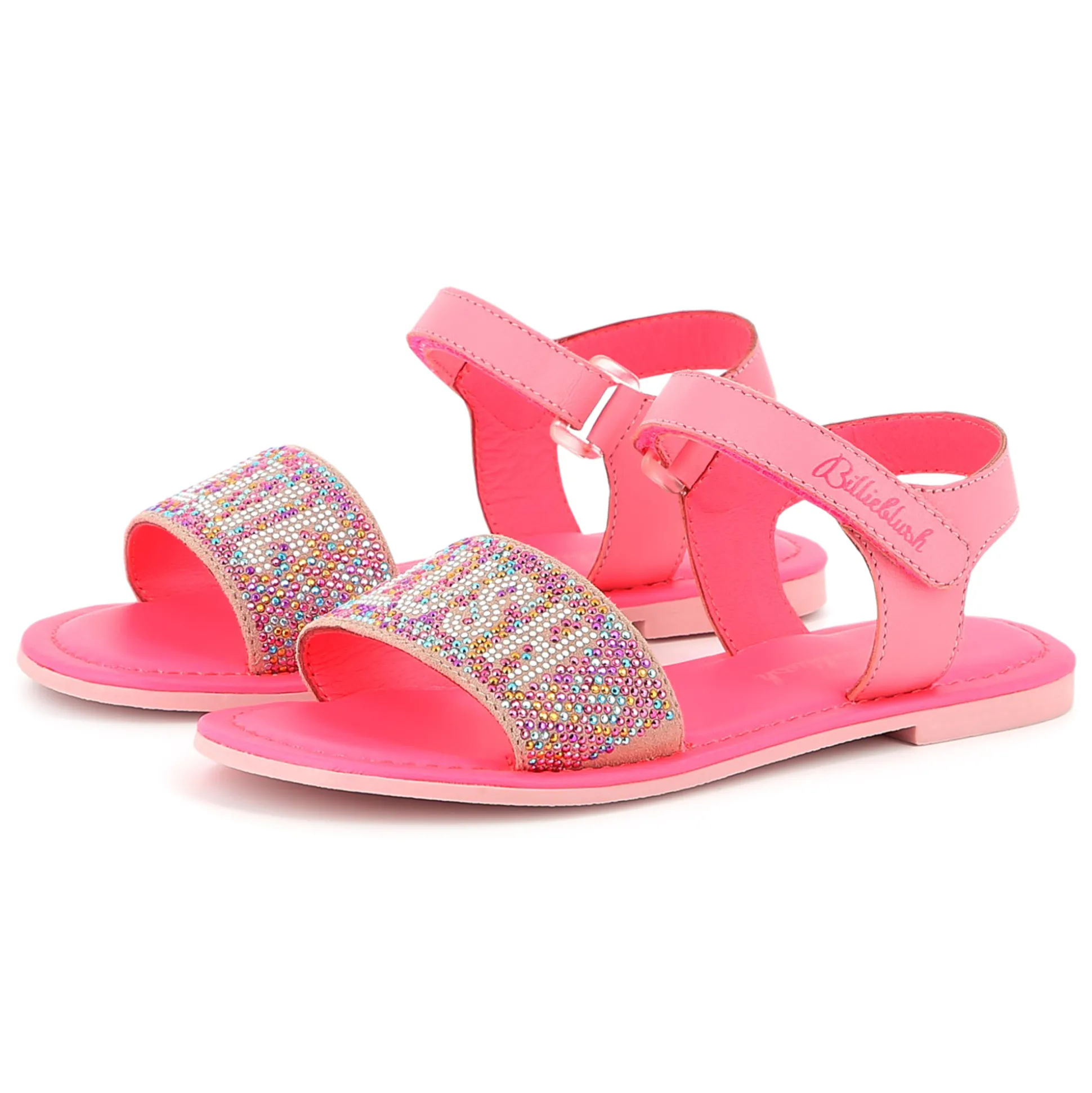 Leather hook-and-loop sandals