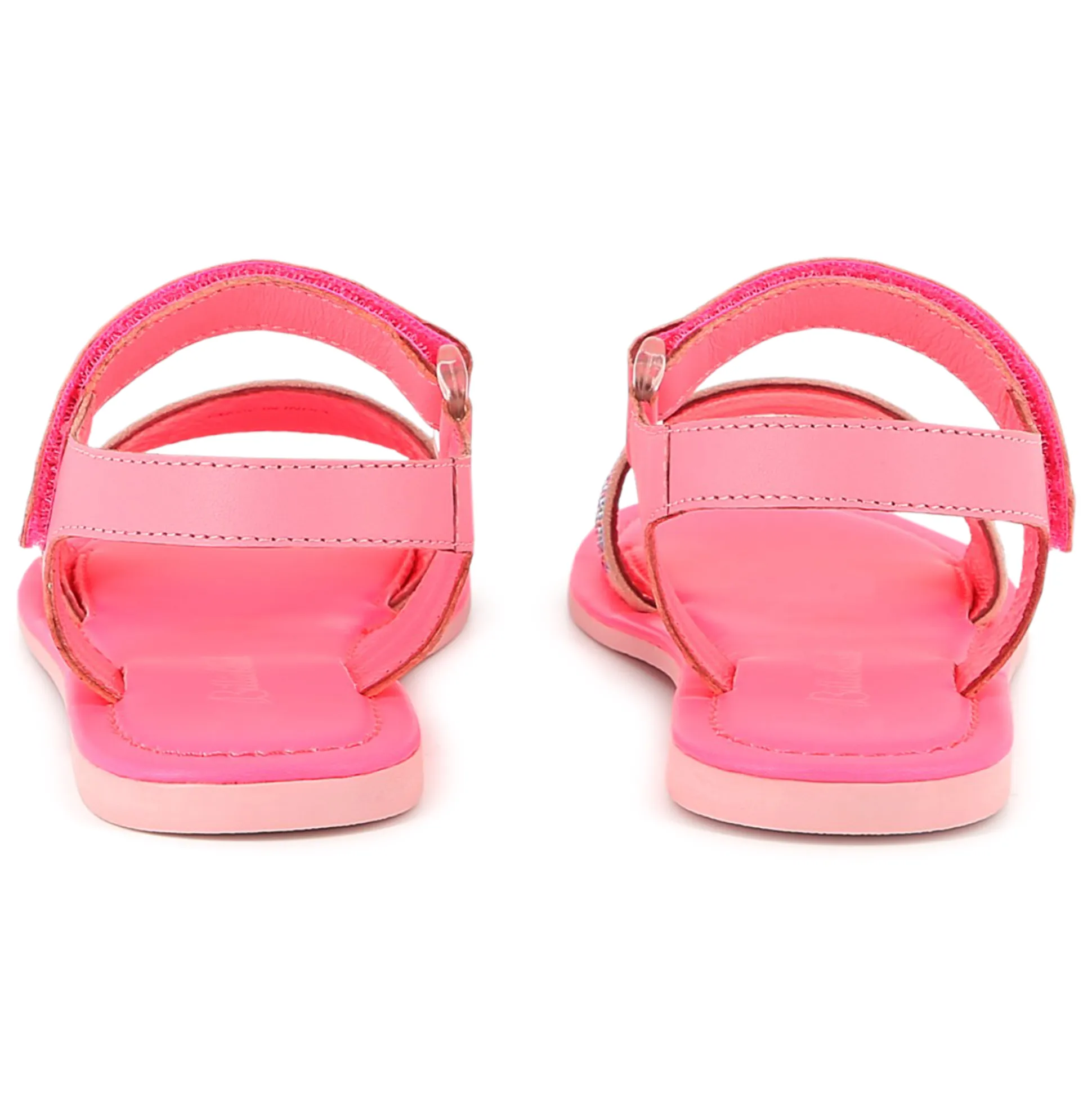 Leather hook-and-loop sandals