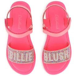 Leather hook-and-loop sandals
