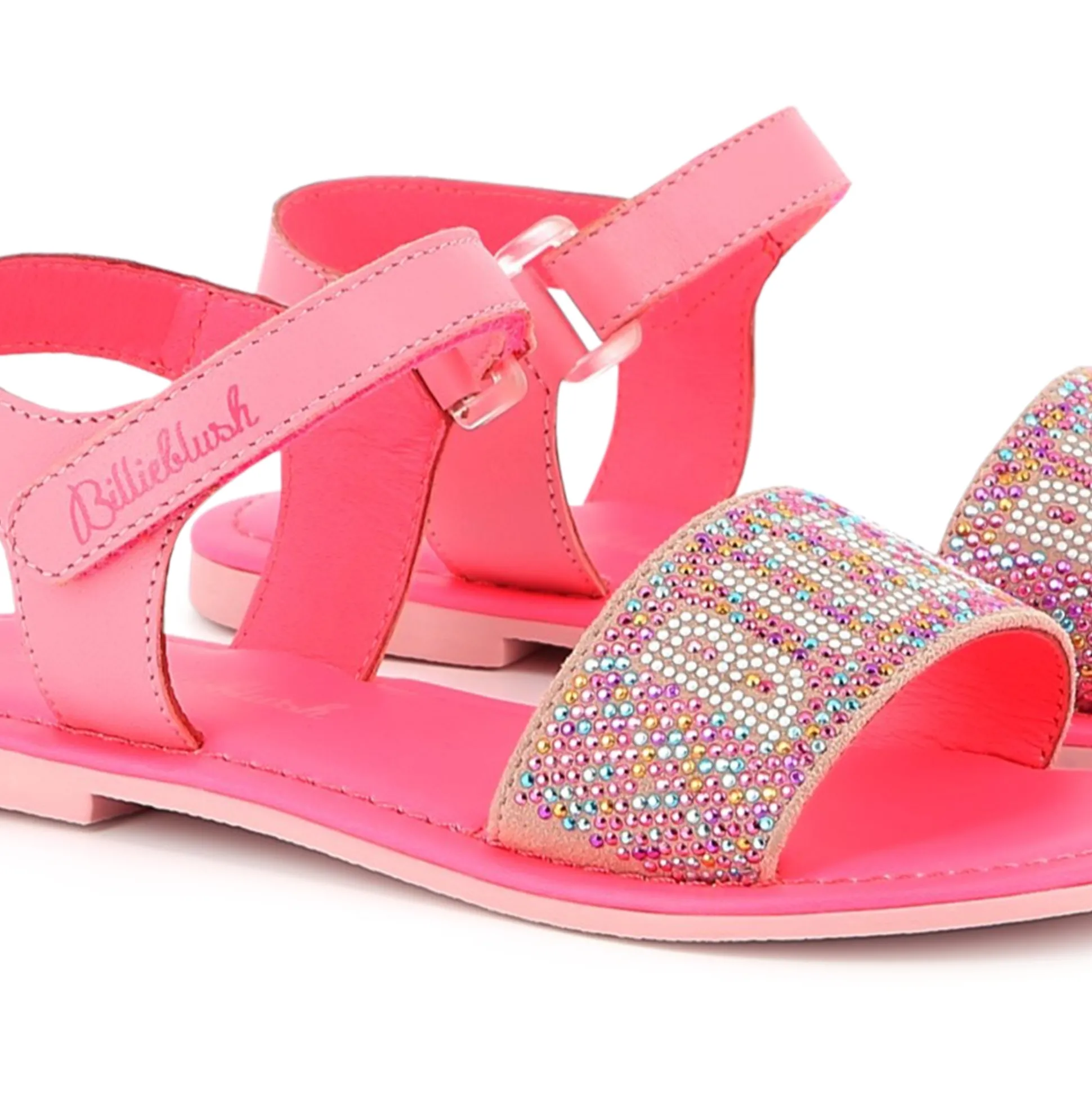 Leather hook-and-loop sandals