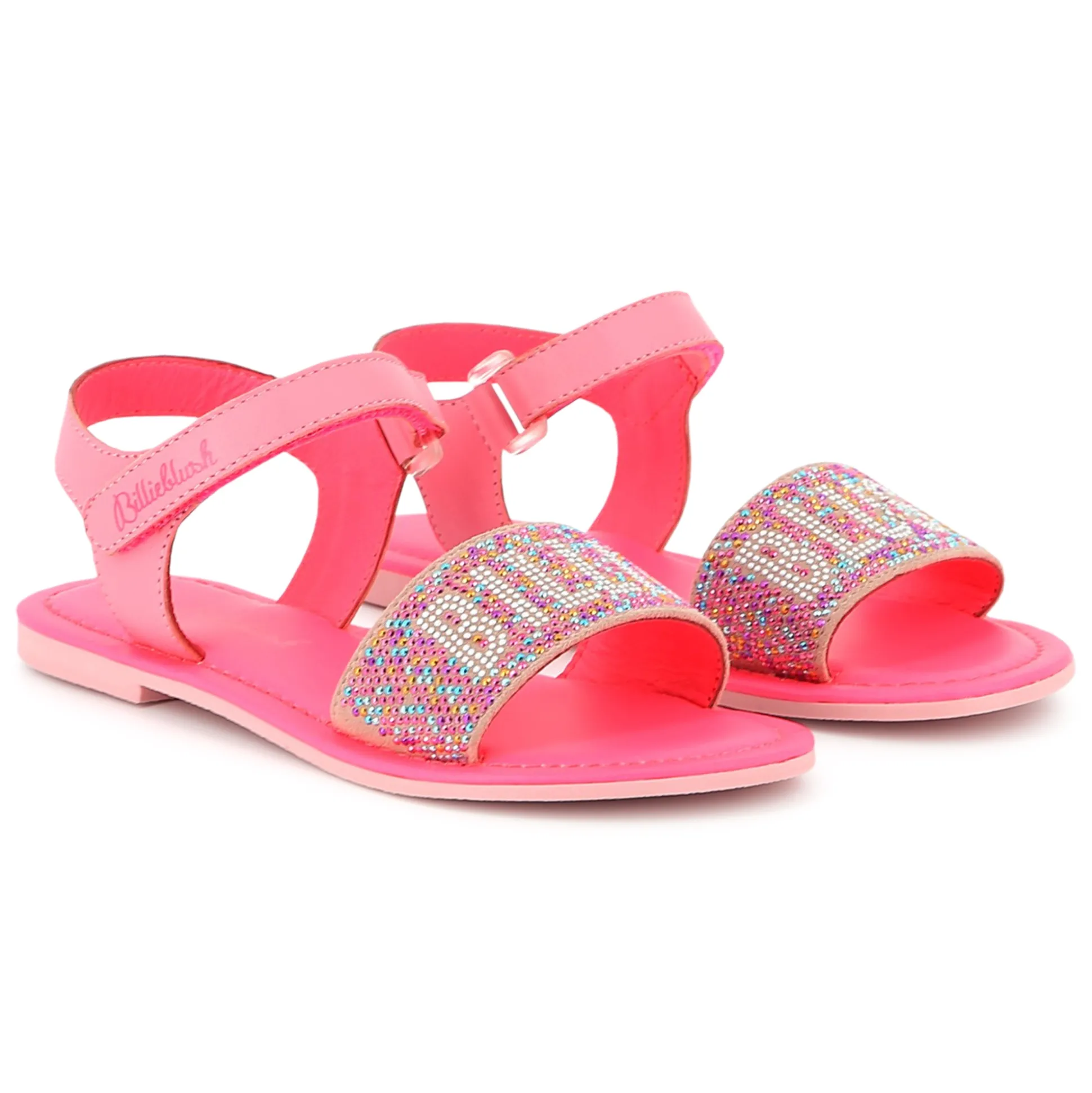 Leather hook-and-loop sandals