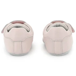Leather hook-and-loop slippers