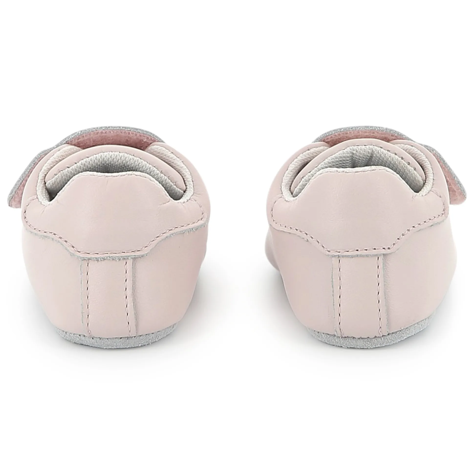 Leather hook-and-loop slippers