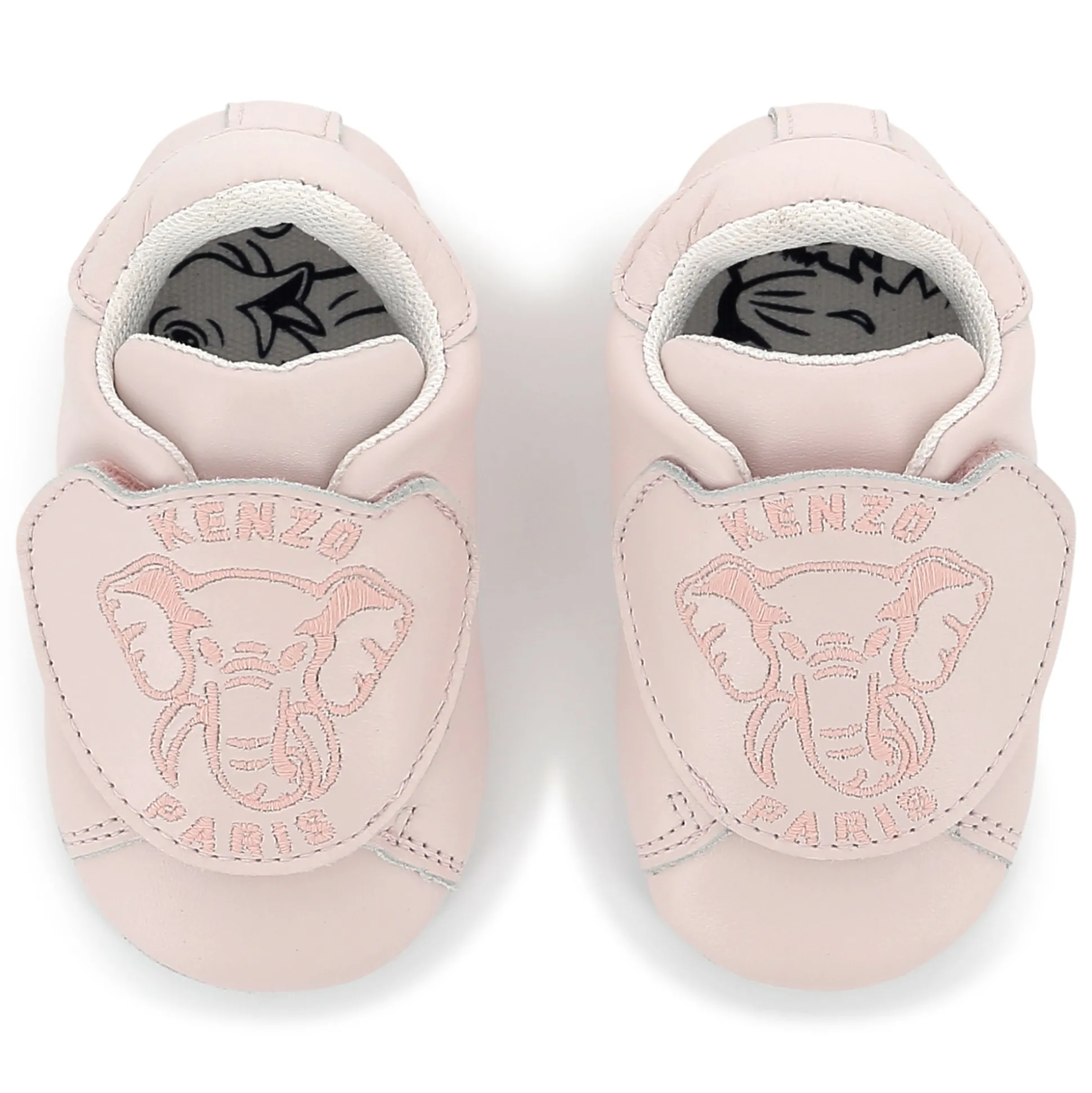 Leather hook-and-loop slippers