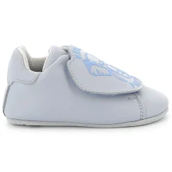 Leather hook-and-loop slippers