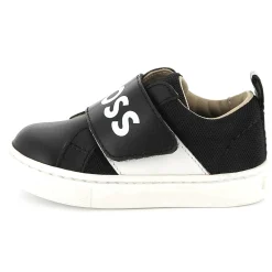Leather hook-and-loop trainers