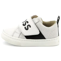 Leather hook-and-loop trainers