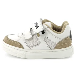 Leather hook-and-loop trainers