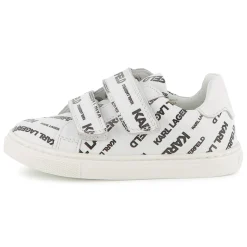 Leather hook-and-loop trainers