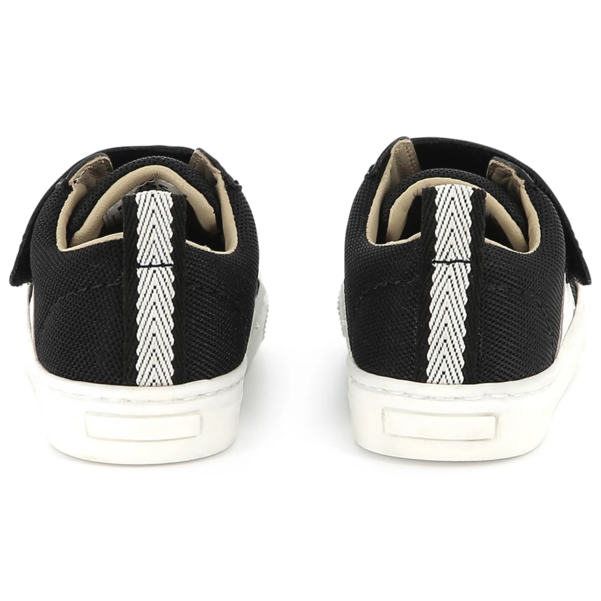 Leather hook-and-loop trainers