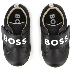 Leather hook-and-loop trainers