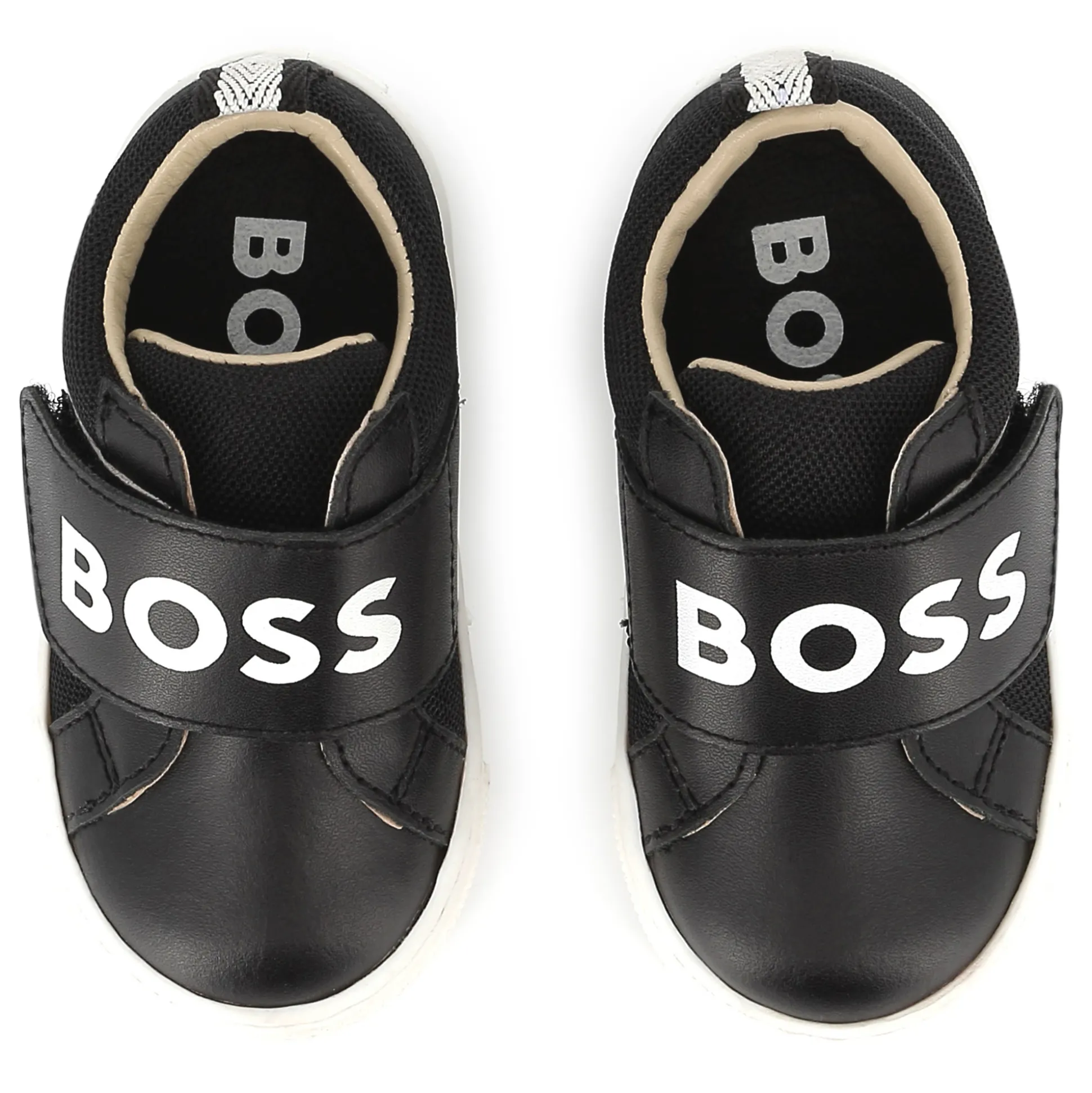 Leather hook-and-loop trainers
