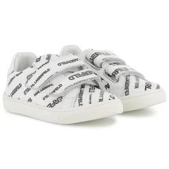 Leather hook-and-loop trainers
