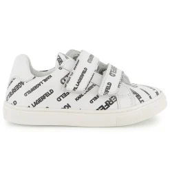 Leather hook-and-loop trainers