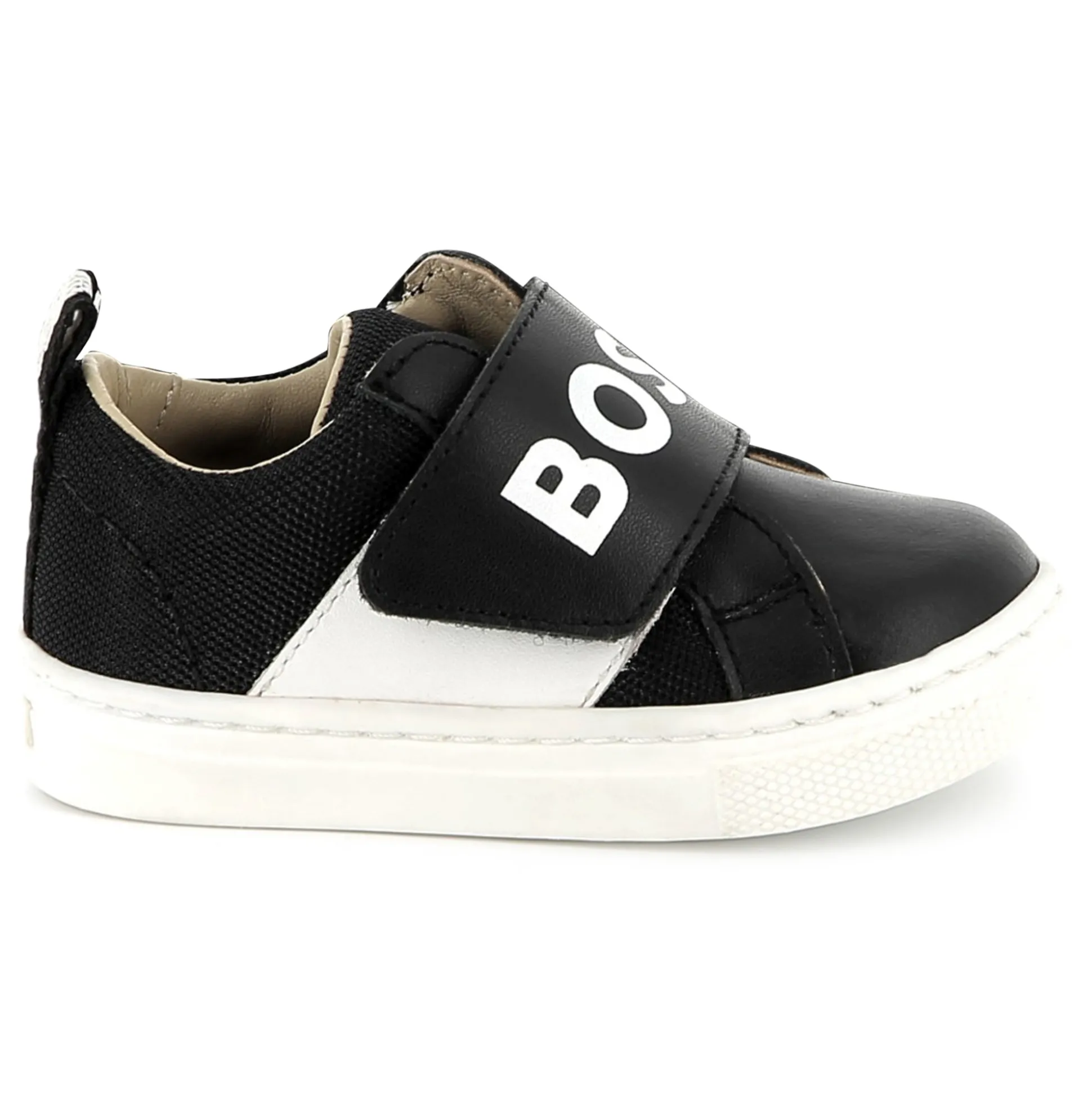 Leather hook-and-loop trainers