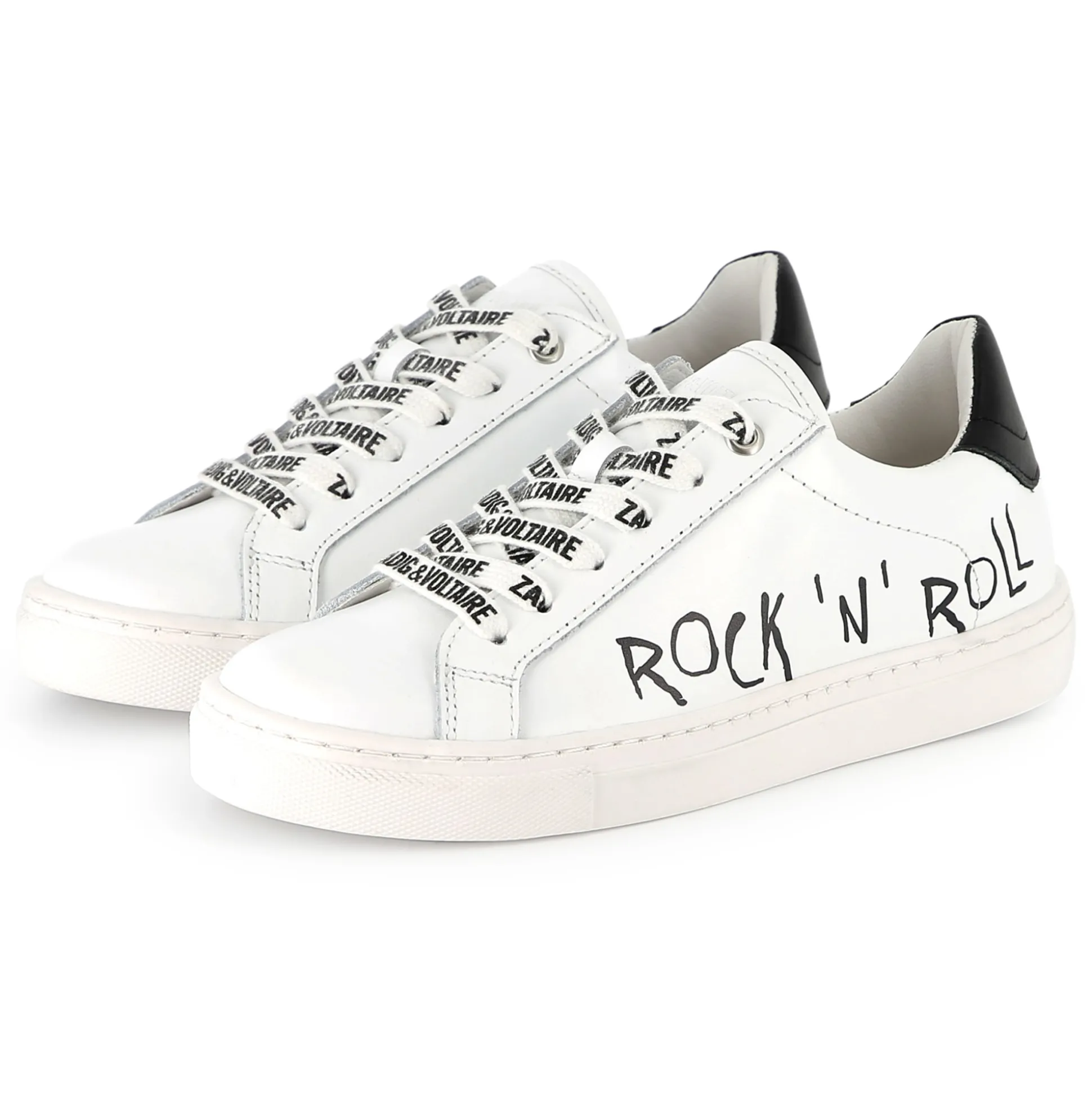 Leather lace-up trainers
