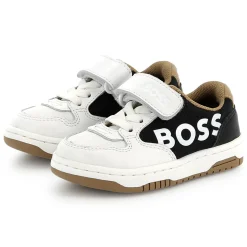 Leather lace-up trainers