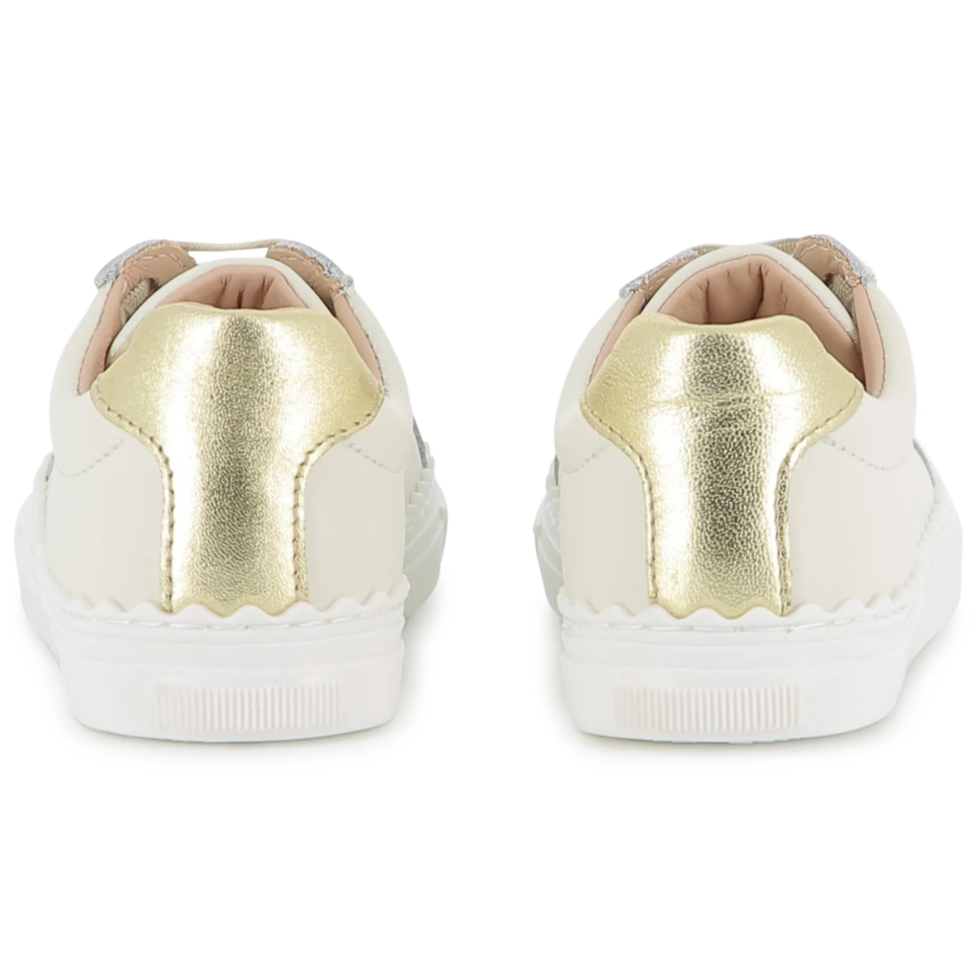 Leather lace-up trainers