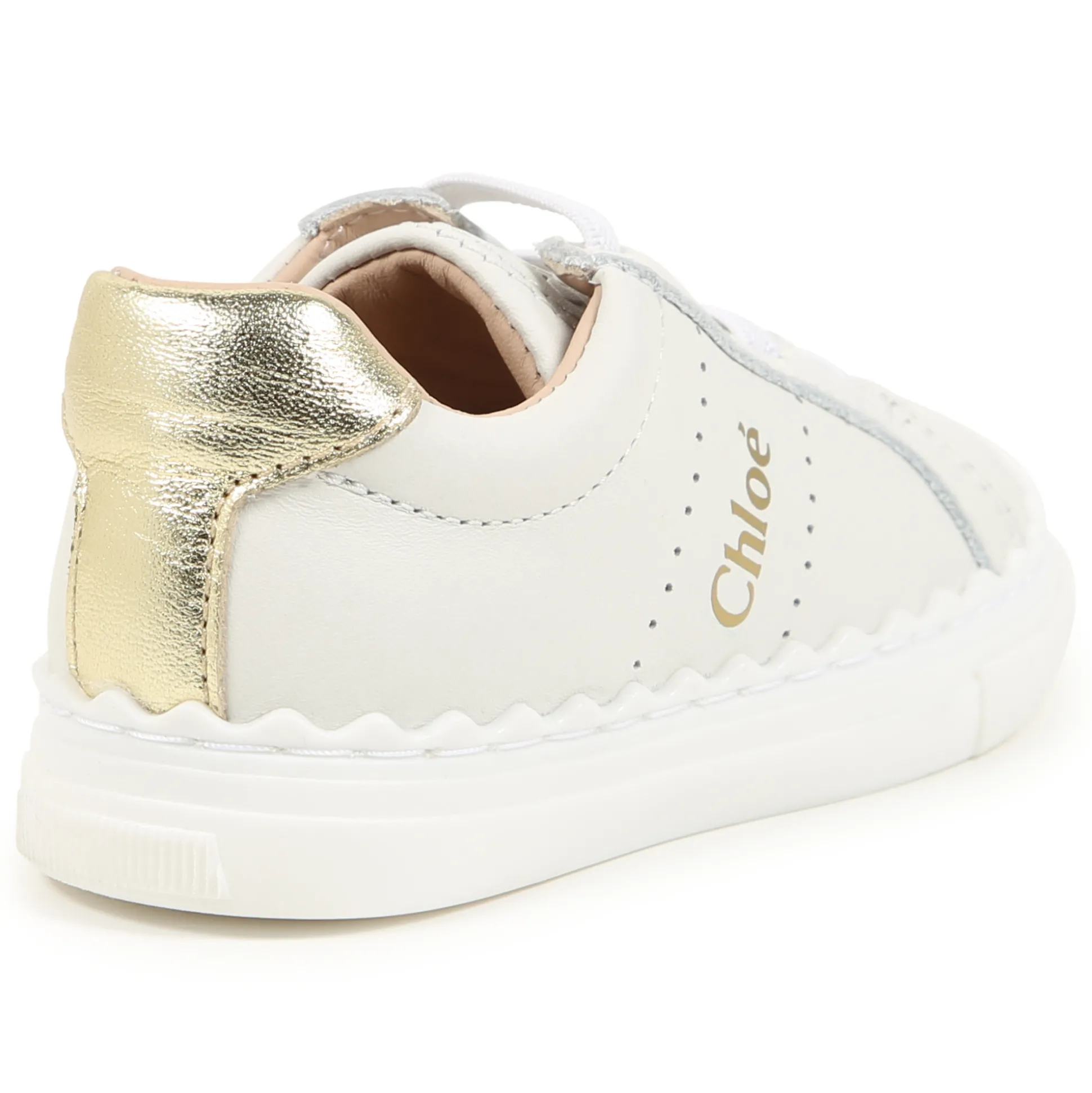 Leather lace-up trainers