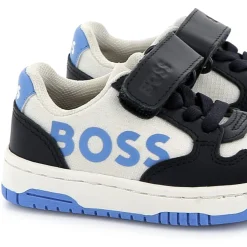 Leather lace-up trainers