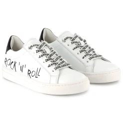 Leather lace-up trainers