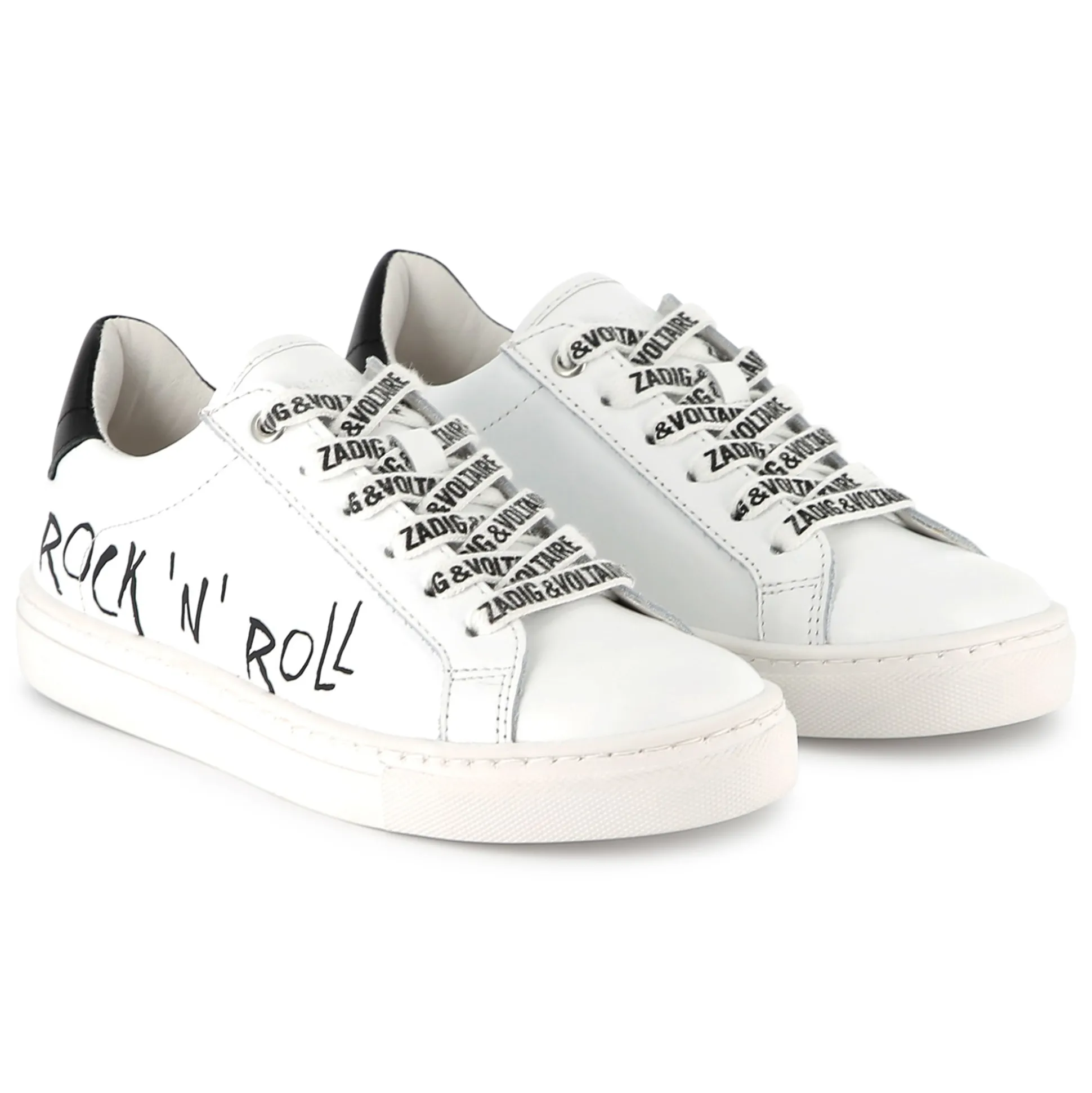 Leather lace-up trainers