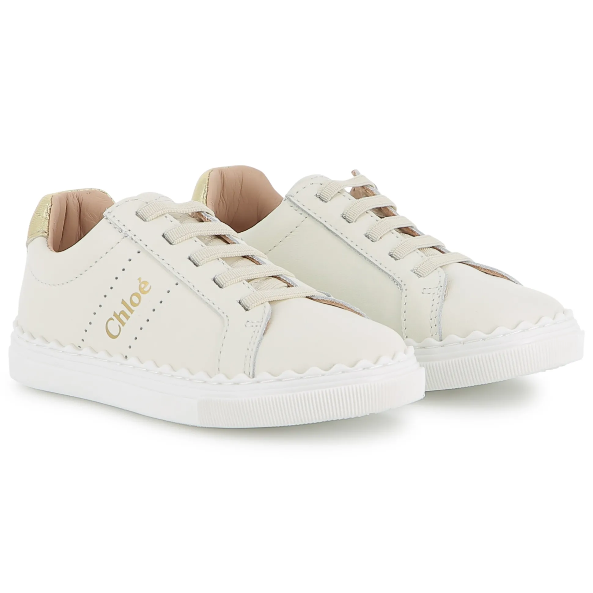 Leather lace-up trainers