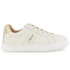 Leather lace-up trainers