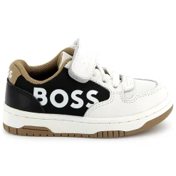 Leather lace-up trainers