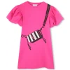Lined short-sleeved dress