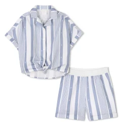 Linen-blend shirt and shorts