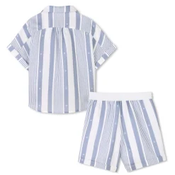Linen-blend shirt and shorts