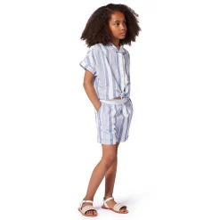 Linen-blend shirt and shorts