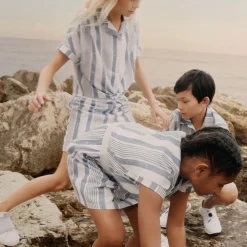 Linen-blend shirt and shorts