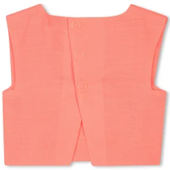 Linen-look embroidered top