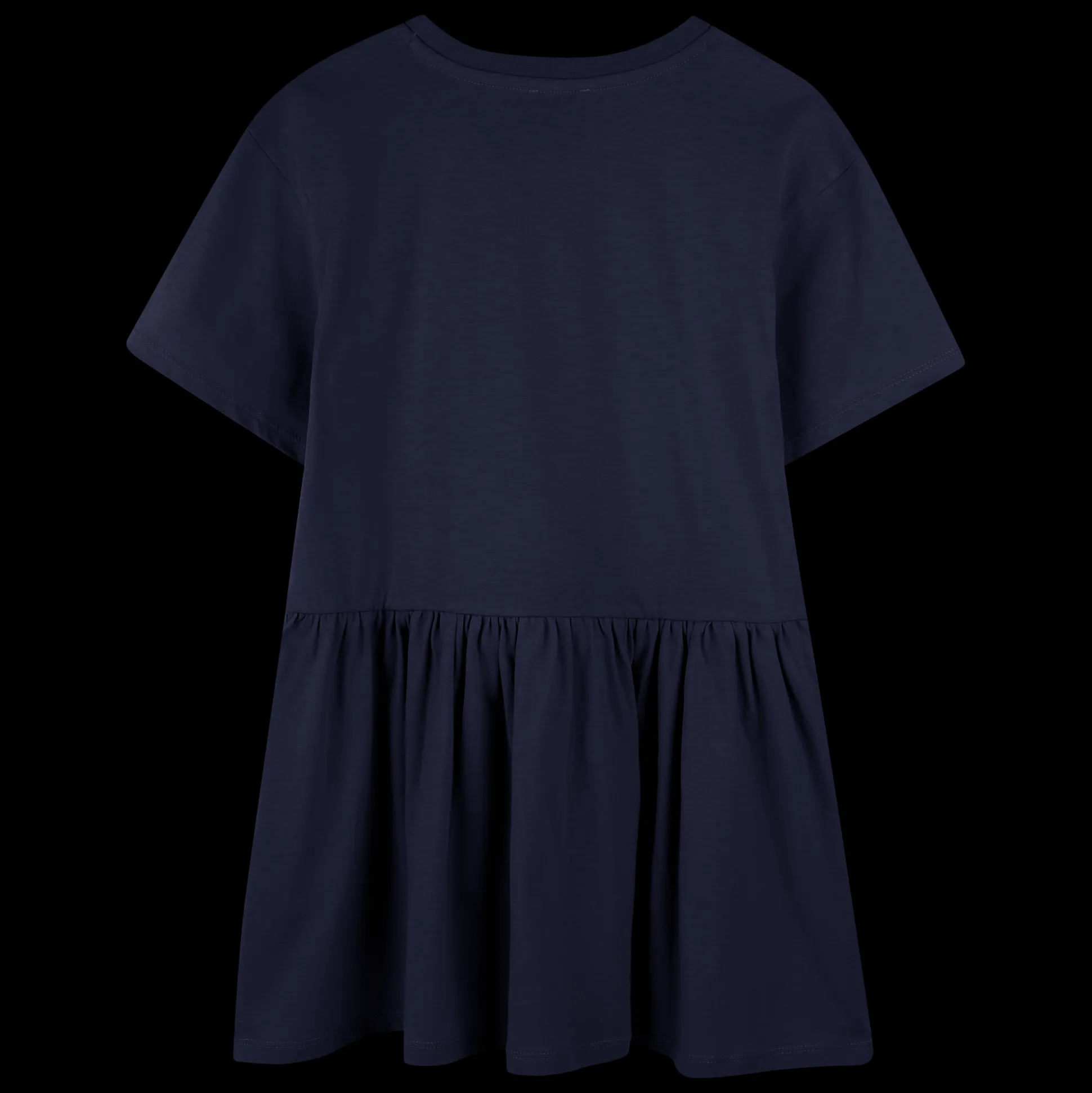 Logo print dress with ruffle