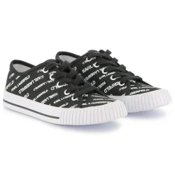 Logo print lace-up trainers