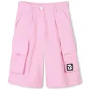 Long cotton and linen shorts