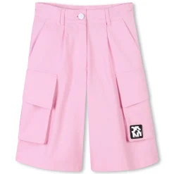 Long cotton and linen shorts
