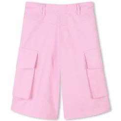 Long cotton and linen shorts