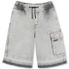 Long denim Bermuda shorts