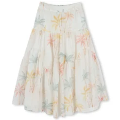 Long patterned cotton skirt