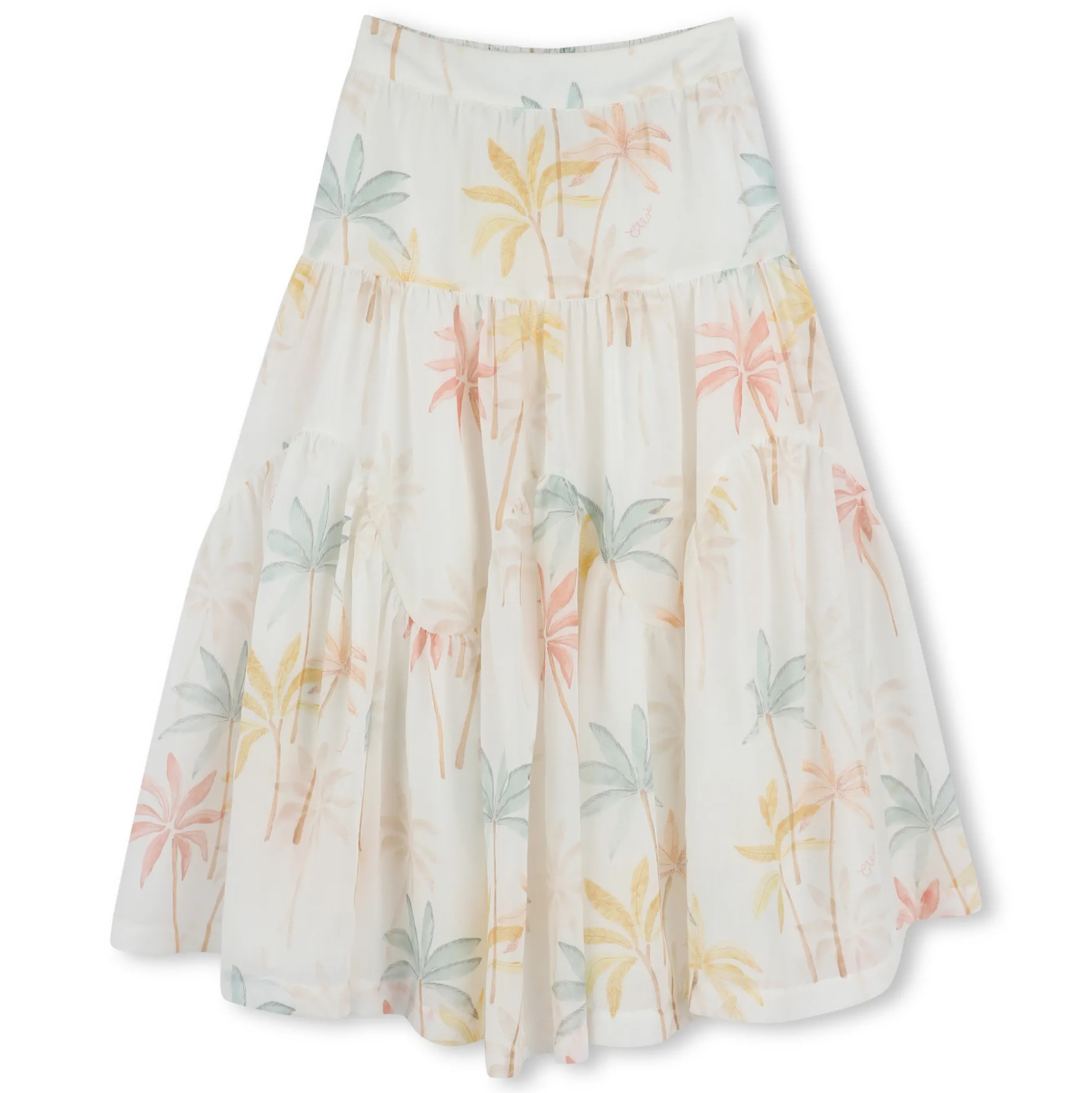 Long patterned cotton skirt