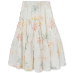 Long patterned cotton skirt