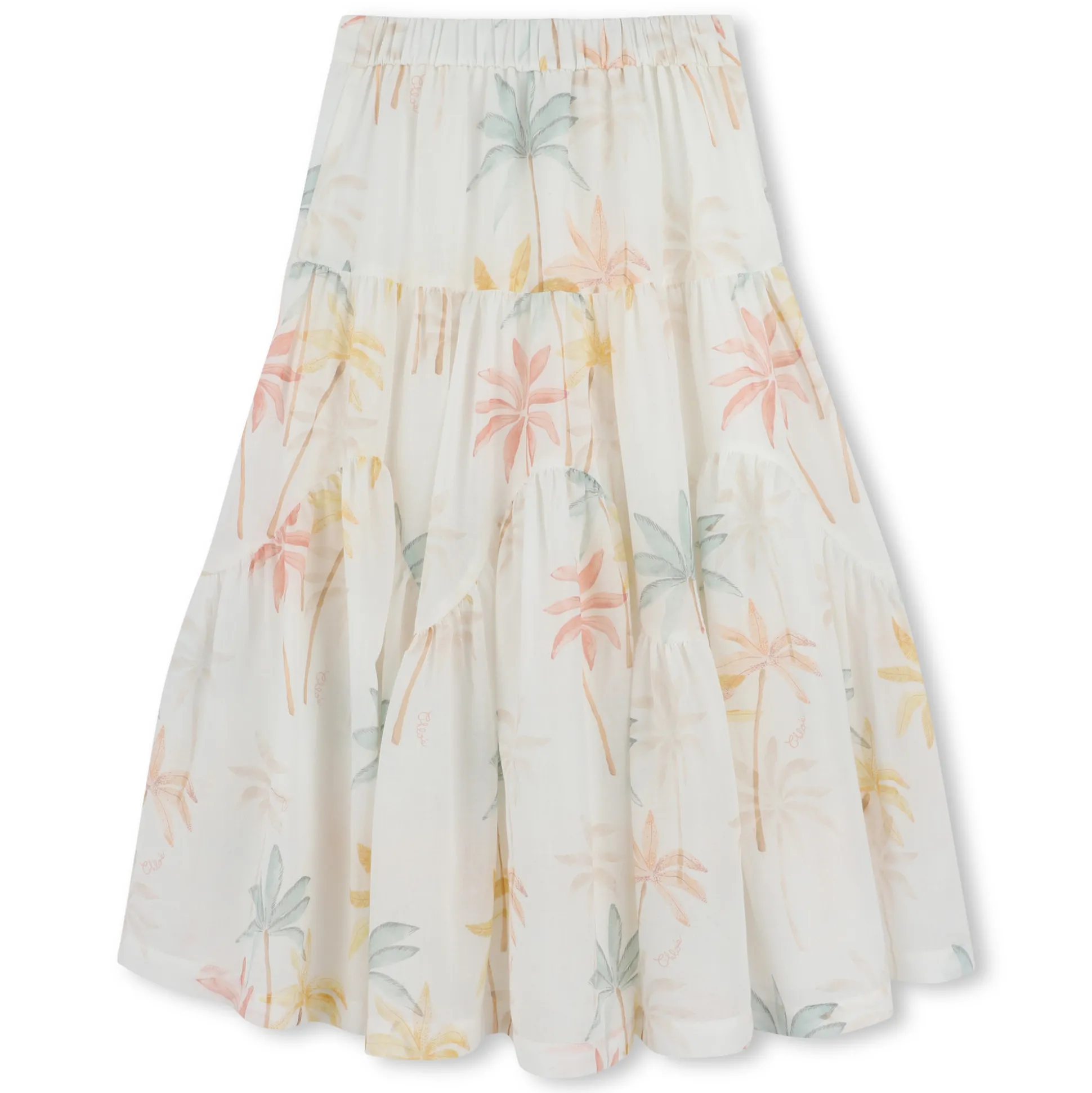 Long patterned cotton skirt