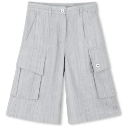 Long shorts with woven stripes